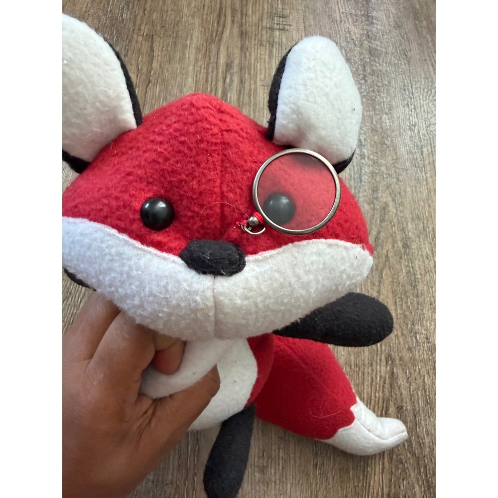 The Crafty Coyote Red‎ Fox Plush Monocle Handmade Stuffed Animal Toy 14 inch - Picture 4 of 6